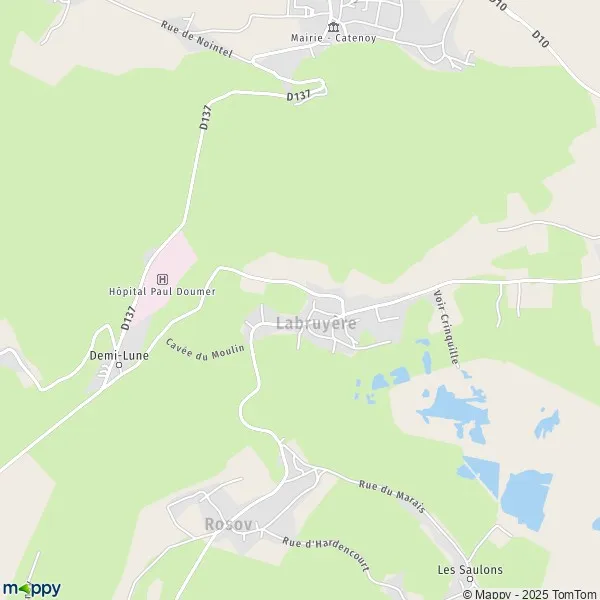 Plan Labruyère carte de Labruyère (60140) et infos pratiques