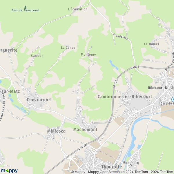La carte pour la ville de Machemont 60150