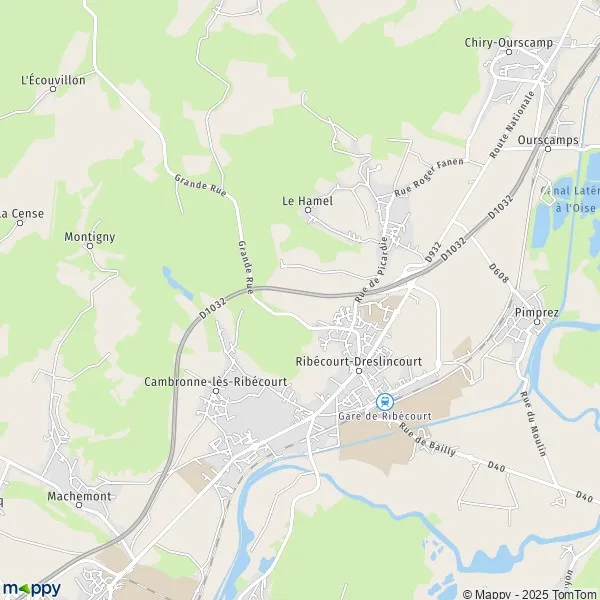 Plan RibécourtDreslincourt carte de RibécourtDreslincourt (60170