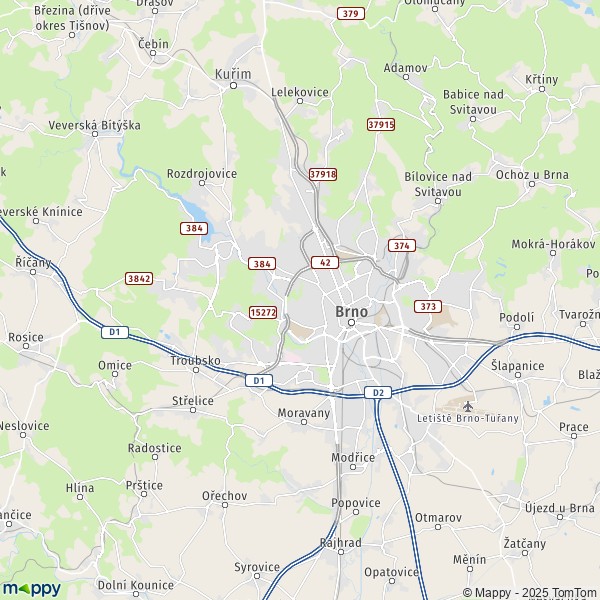 La carte pour la ville de Brno 602 00-664 81