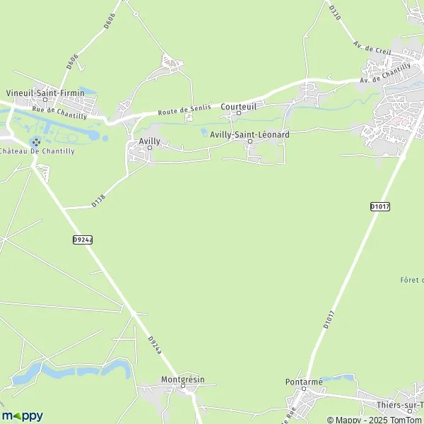 Plan AvillySaintLéonard carte de AvillySaintLéonard (60300) et