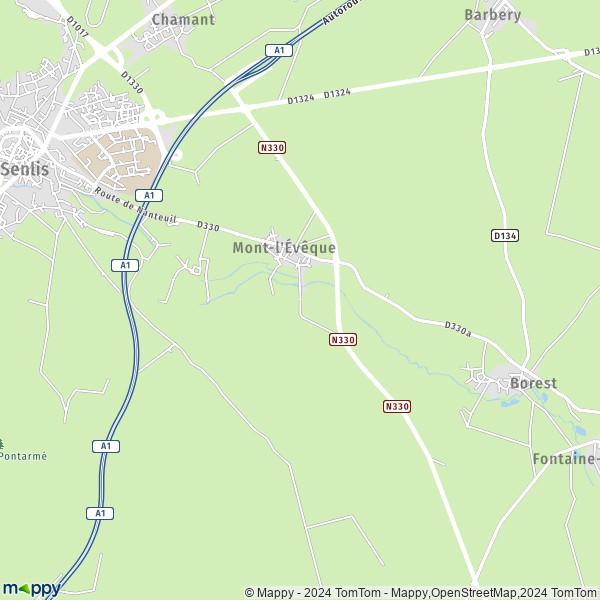 La carte pour la ville de Mont-l'Évêque 60300
