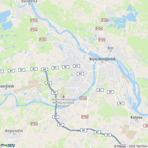 La carte pour la ville de Nijni Novgorod 603000-603903