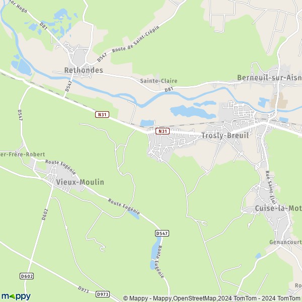 La carte pour la ville de Trosly-Breuil 60350