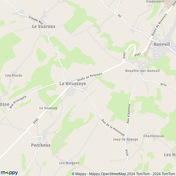 La carte pour la ville de La Houssoye 60390