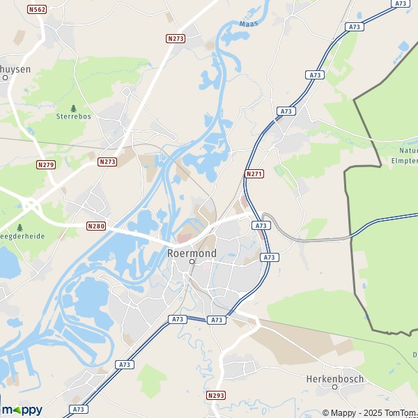 La carte pour la ville de Roermond 6041-6071