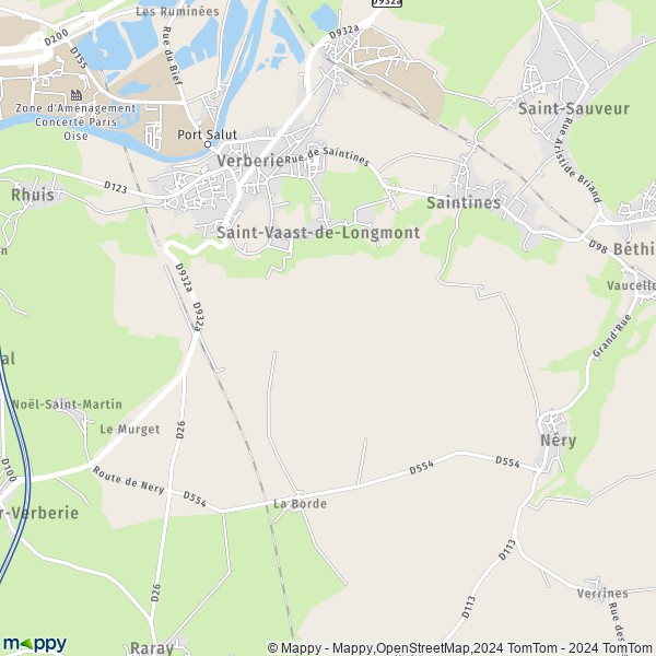 La carte pour la ville de Saint-Vaast-de-Longmont 60410