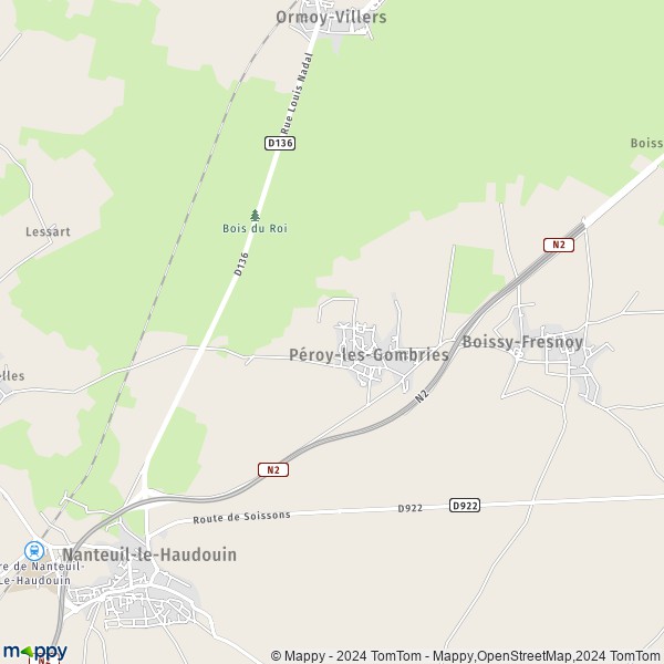La carte pour la ville de Péroy-les-Gombries 60440