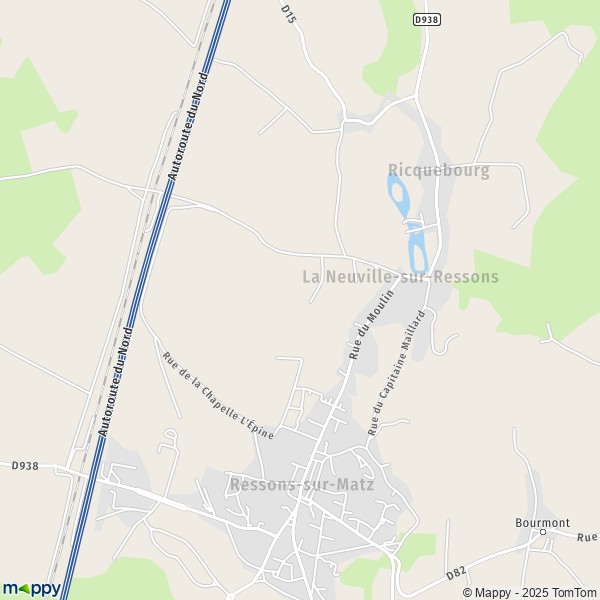 La carte pour la ville de La Neuville-sur-Ressons 60490