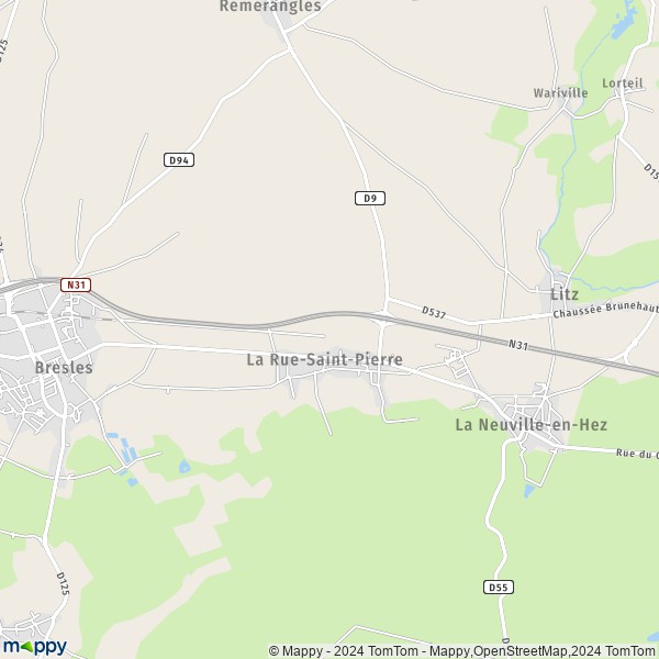 La carte pour la ville de La Rue-Saint-Pierre 60510