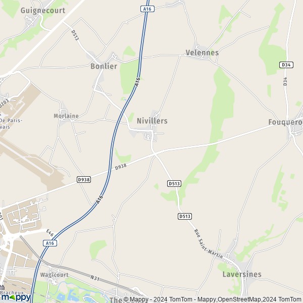 La carte pour la ville de Nivillers 60510