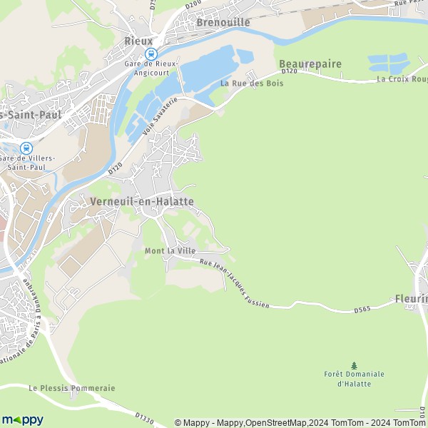 Plan Verneuil En Halatte Carte De Verneuil En Halatte 60550 Et Infos Pratiques