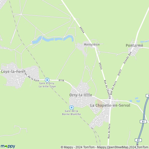 La carte pour la ville de Orry-la-Ville 60560