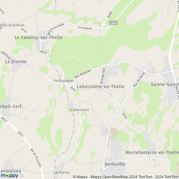 La carte pour la ville de Laboissière-en-Thelle 60570