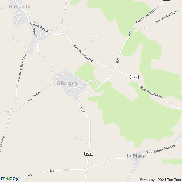 La carte pour la ville de Glatigny 60650