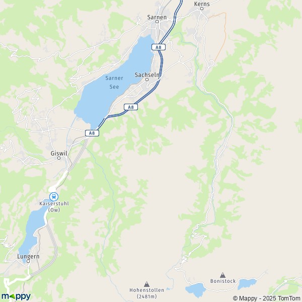 La carte pour la ville de Sachseln 6067-6074