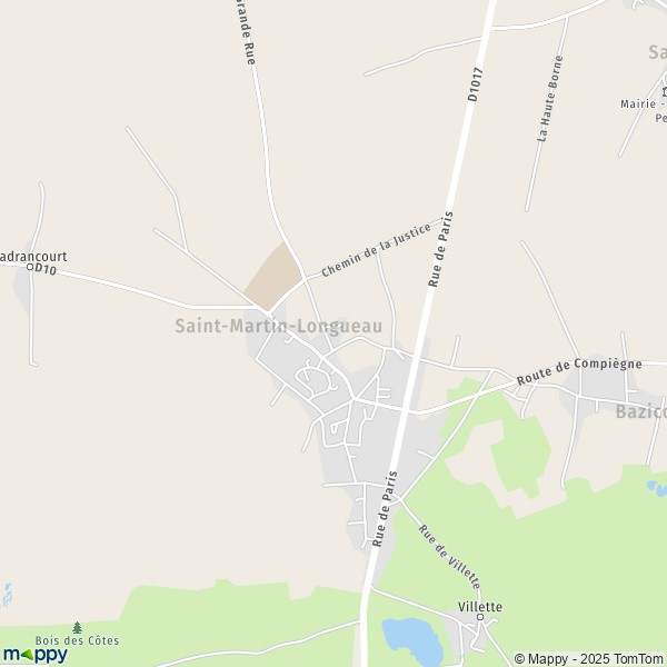 La carte pour la ville de Saint-Martin-Longueau 60700