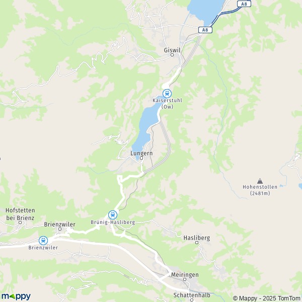 La carte pour la ville de Lungern 6078
