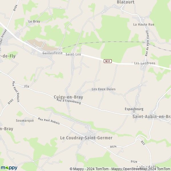 La carte pour la ville de Cuigy-en-Bray 60850