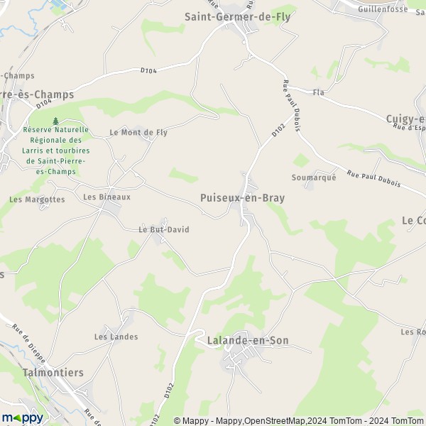 La carte pour la ville de Puiseux-en-Bray 60850