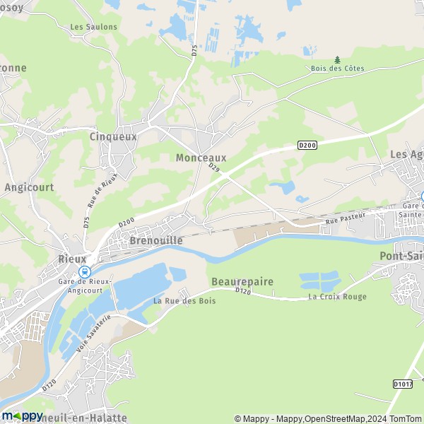 La carte pour la ville de Brenouille 60870