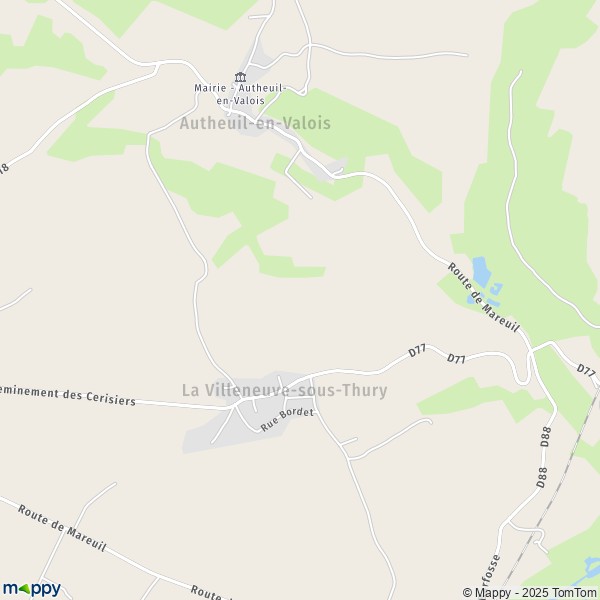 La carte pour la ville de La Villeneuve-sous-Thury 60890