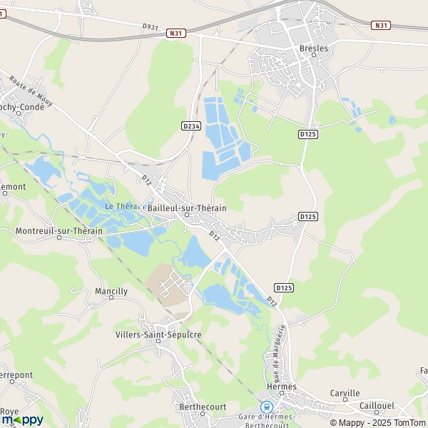 La carte pour la ville de Bailleul-sur-Thérain 60930