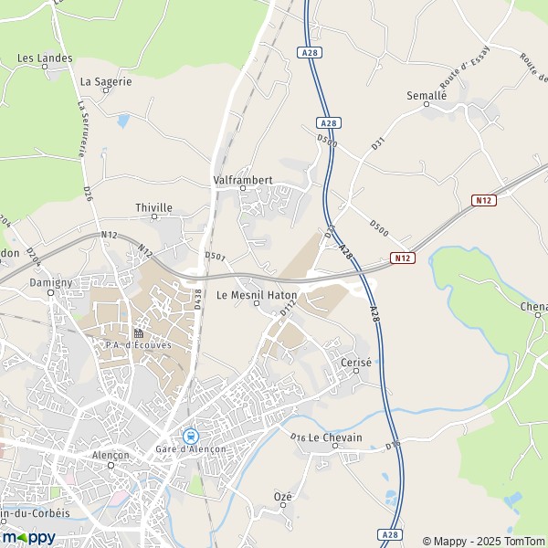 Carte Pôle d'Activités du Londeau, 61000 Alençon