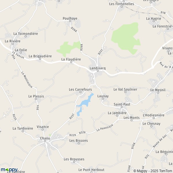 La carte pour la ville de Landisacq 61100