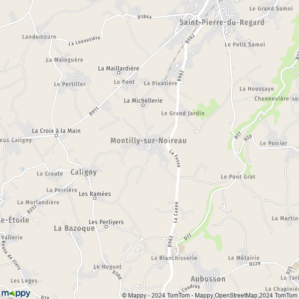 La carte pour la ville de Montilly-sur-Noireau 61100