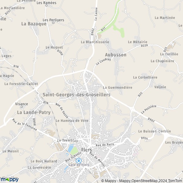 La carte pour la ville de Saint-Georges-des-Groseillers 61100