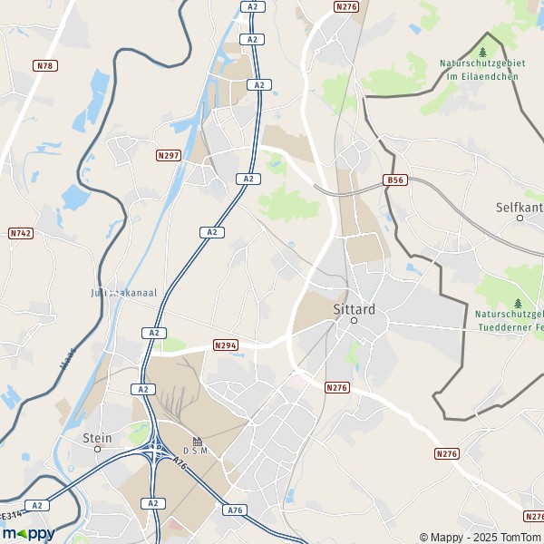 La carte pour la ville de Sittard-Geleen 6114-6191