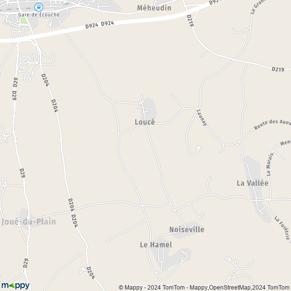 La carte pour la ville de Loucé, 61150 Écouché-les-Vallées