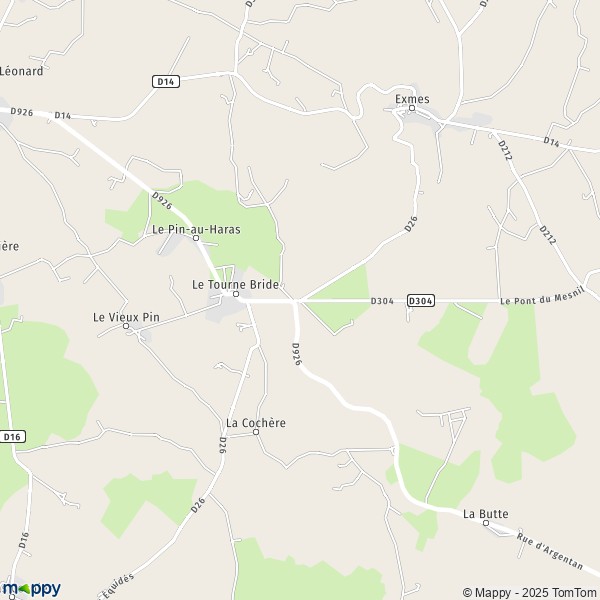 Carte La Tête au Loup, 61160-61310 Gouffern-en-Auge