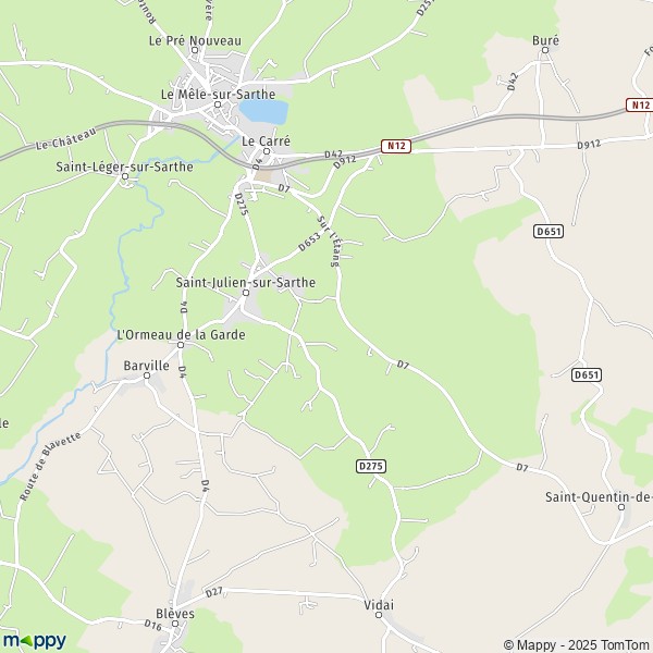 La carte pour la ville de Saint-Julien-sur-Sarthe 61170