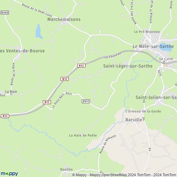 La carte pour la ville de Saint-Léger-sur-Sarthe 61170