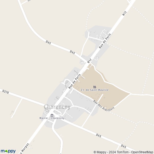 La carte pour la ville de Saint-Maurice-lès-Charencey, 61190 Charencey