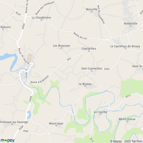 La carte pour la ville de Giel-Courteilles 61210