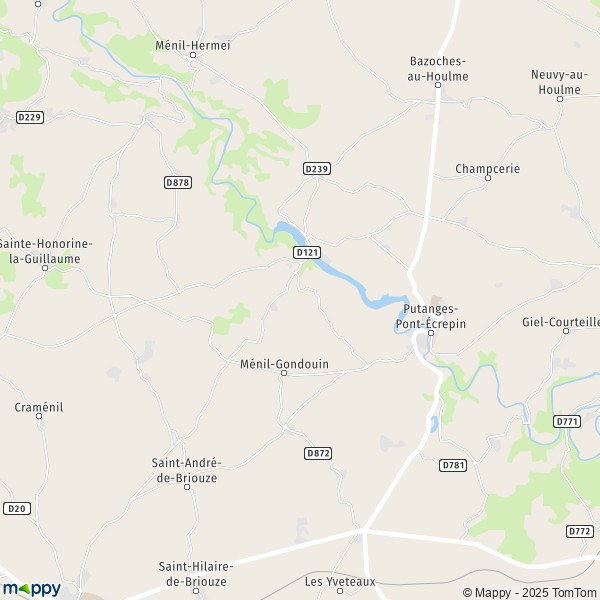 La carte pour la ville de Sainte-Croix-sur-Orne, 61210 Putanges-le-Lac