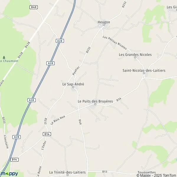 Plan Le SapAndré carte de Le SapAndré (61230) et infos pratiques