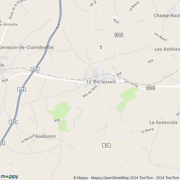 La carte pour la ville de Le Merlerault 61240