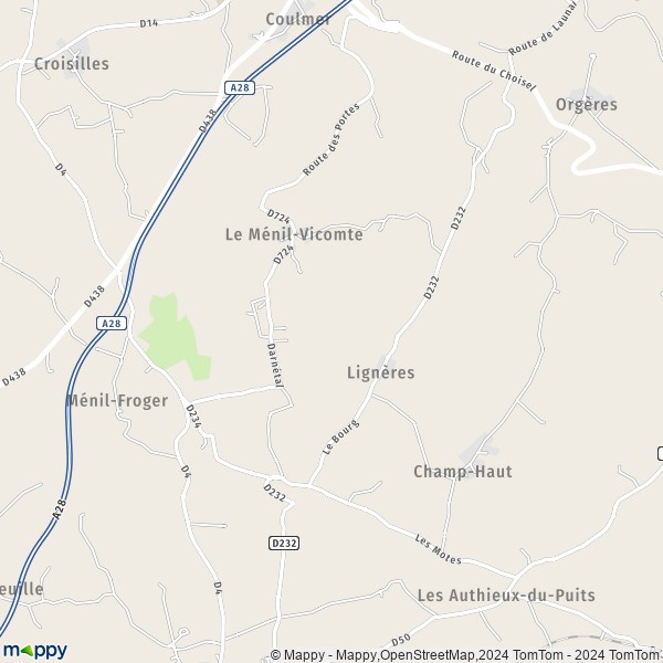 La carte pour la ville de Lignères 61240