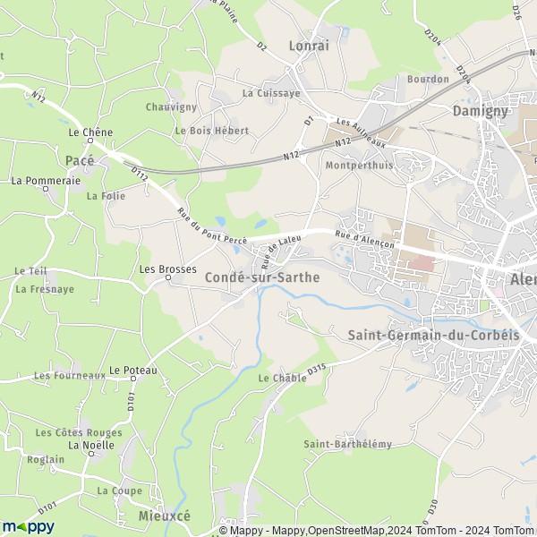 La carte pour la ville de Condé-sur-Sarthe 61250