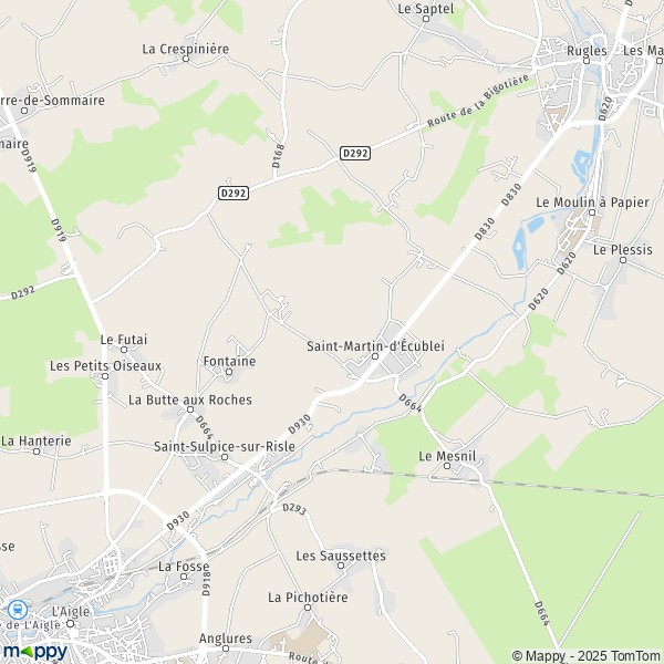 La carte pour la ville de Saint-Martin-d'Écublei 61300