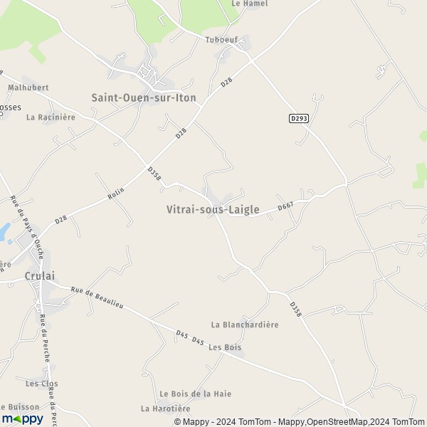 La carte pour la ville de Vitrai-sous-Laigle 61300