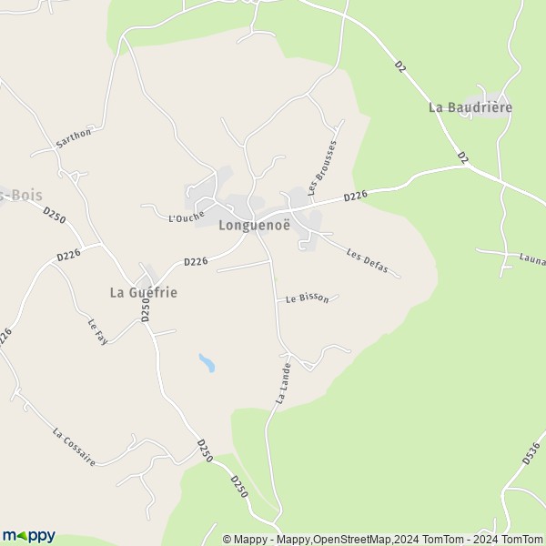 La carte pour la ville de Longuenoë, 61320 L'Orée-d'Écouves