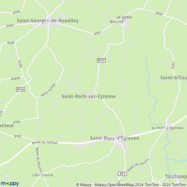La carte pour la ville de Saint-Roch-sur-Égrenne 61350