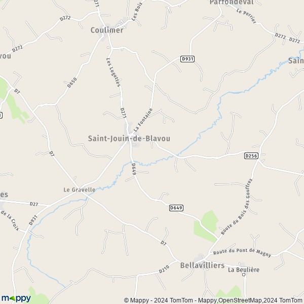 La carte pour la ville de Saint-Jouin-de-Blavou 61360