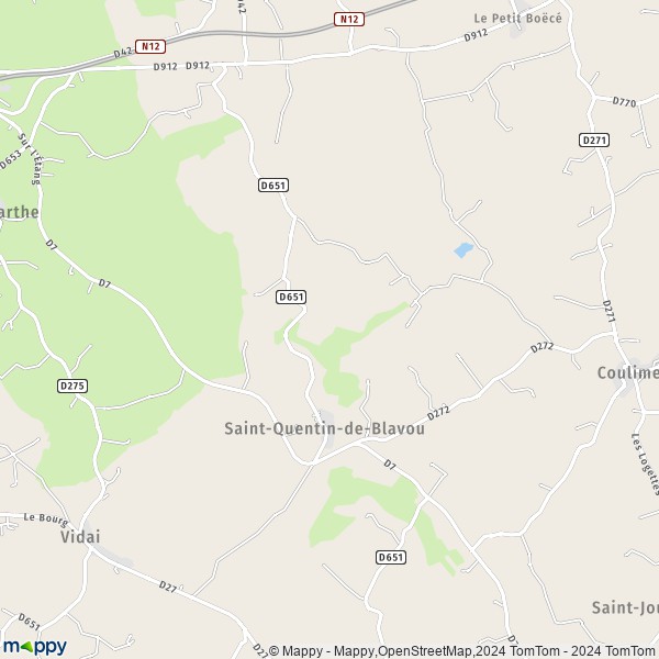 La carte pour la ville de Saint-Quentin-de-Blavou 61360