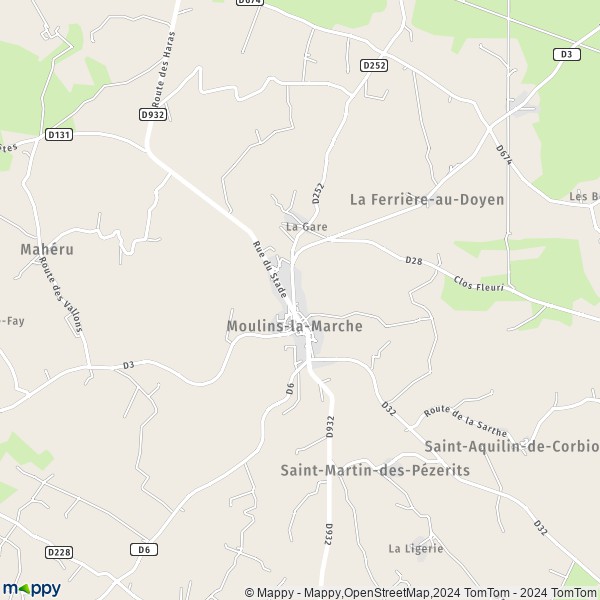 La carte pour la ville de Moulins-la-Marche 61380